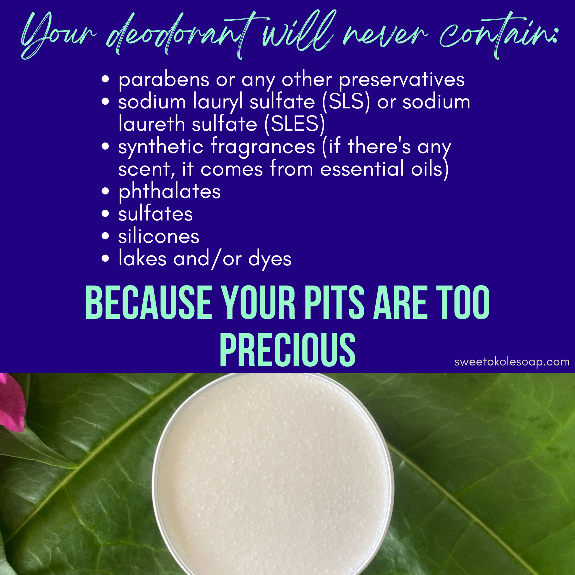 Patchouli Natural Deodorant for Sensitive Skin - Renee Lane Company