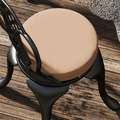 Patio Chair Cushions Set of 4 Round Seat Cushions for Dining Bistro Chairs Machine Washable, 15" x 15" x 3", Khaki - Renee Lane Company
