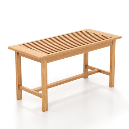Patio Coffee Table 36 Inch Rectangular Outside Side Table with Slatted Tabletop - Renee Lane Company