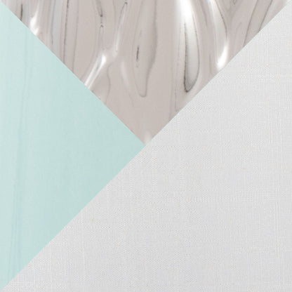 Penelope 22" Contemporary Ceramic Table Lamp with Tiffany Blue & Silver Ceramic Body and White Shade by - Renee Lane Company
