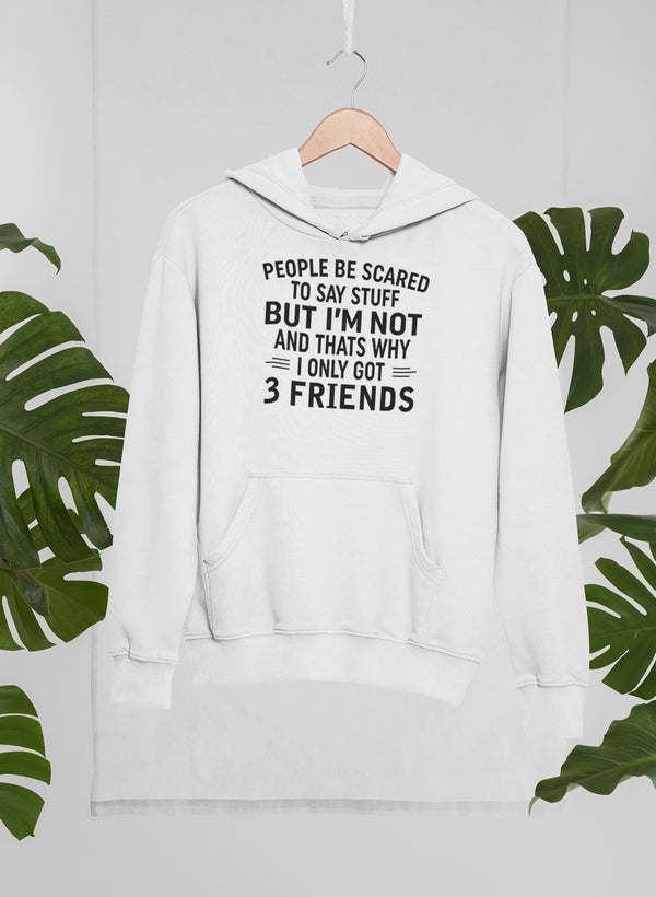 People Be Scared To Say Stuff But I'm Not And That's Why I Only Got 3 Friends Hoodie - Renee Lane Company