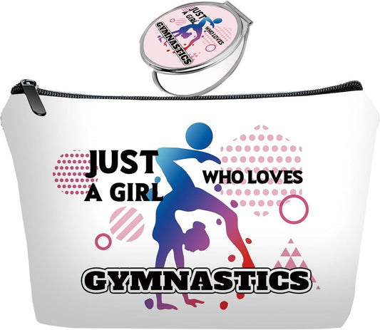Personalized Gymnastics Travel Makeup Cosmetic Bag set with Mirror for women girls,Bride Bridesmaid Makeup Bag organizer kit for Gymnastics lovers,Sports Gifts for Mom femal Friends,Travel & Daily Use - Renee Lane Company