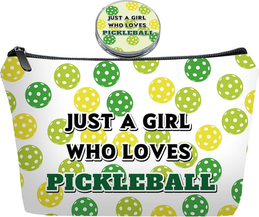 Personalized Pickleball Travel Makeup Cosmetic Bag set with Mirror for women girls,Pickleball Lover Player Makeup Bag organizer kit,Travel & Daily Use,Pickle ball stuff Gifts for Women Friends - Renee Lane Company