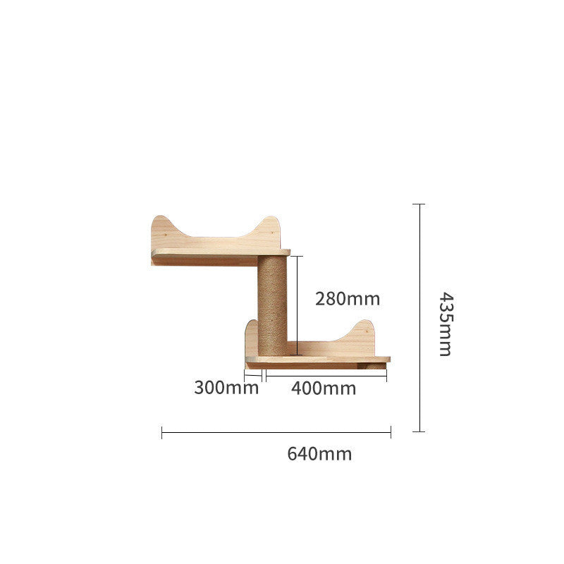 Pet Cat Climbing Frame Wall Type Solid Wood Wall Hanging Platform Ladder Pets Accessories - Renee Lane Company