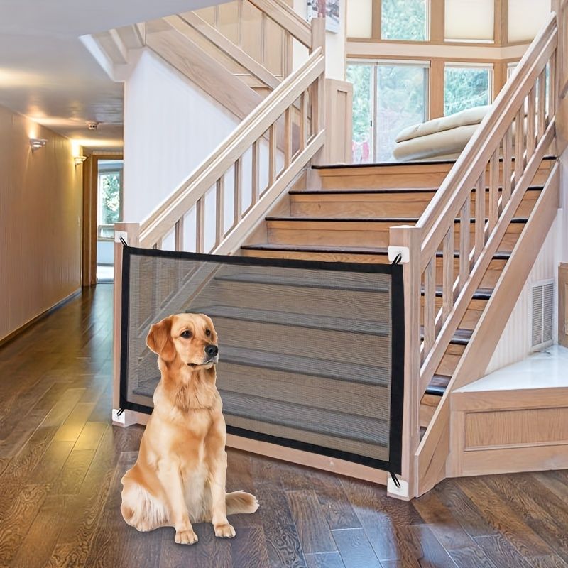 Pet Dog Gate Network Fence Stairs Folding Breathable Mesh Enclosure Dog Fence Child Safety Barrier Pet Playpen Articles - Renee Lane Company