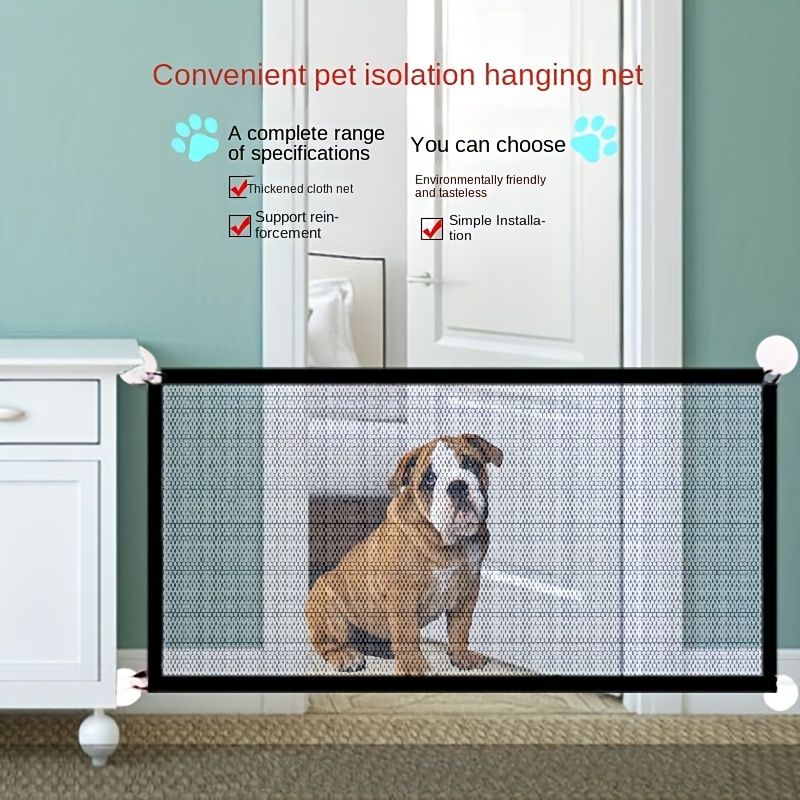 Pet Dog Gate Network Fence Stairs Folding Breathable Mesh Enclosure Dog Fence Child Safety Barrier Pet Playpen Articles - Renee Lane Company