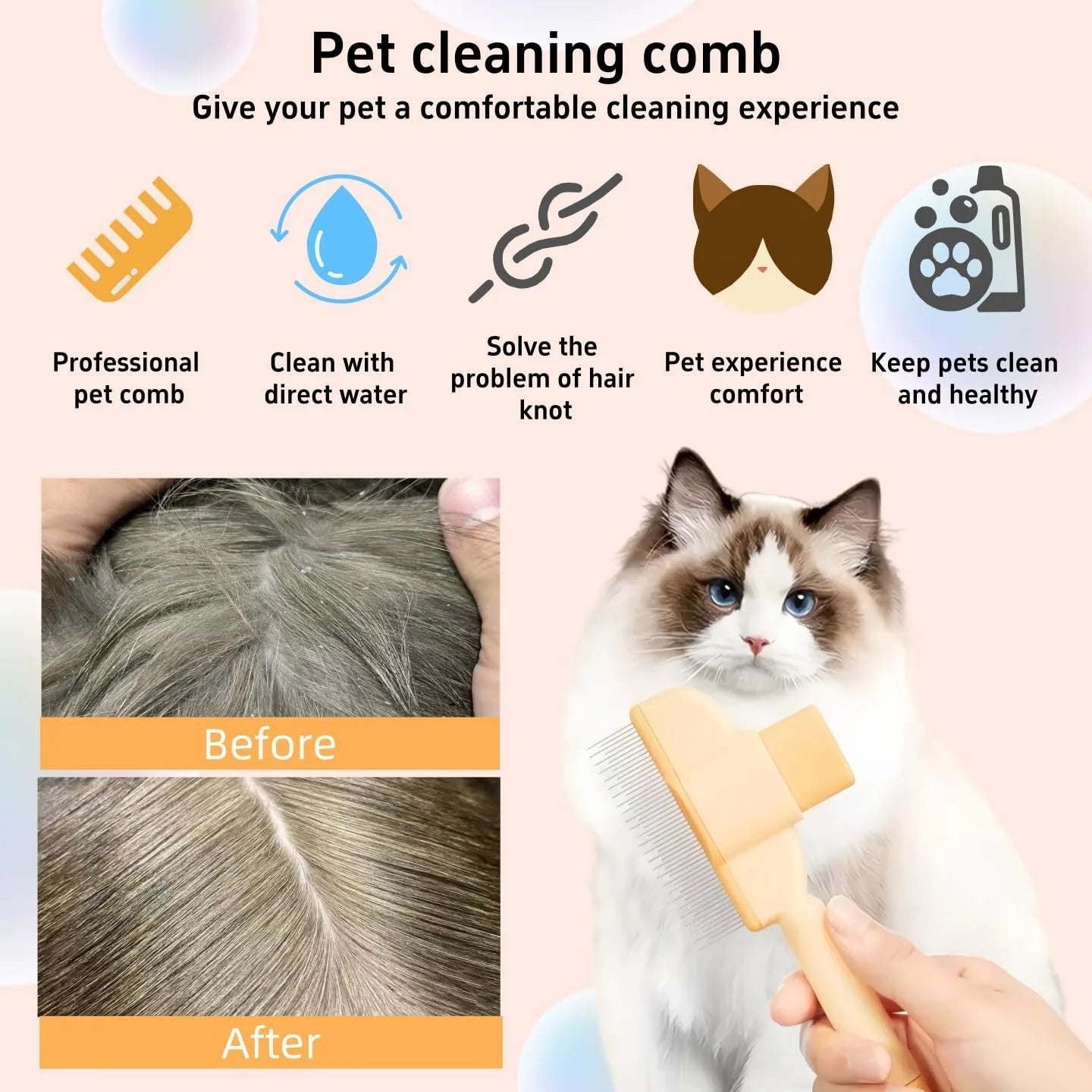 Pet Hair & Flea Comb - Renee Lane Company