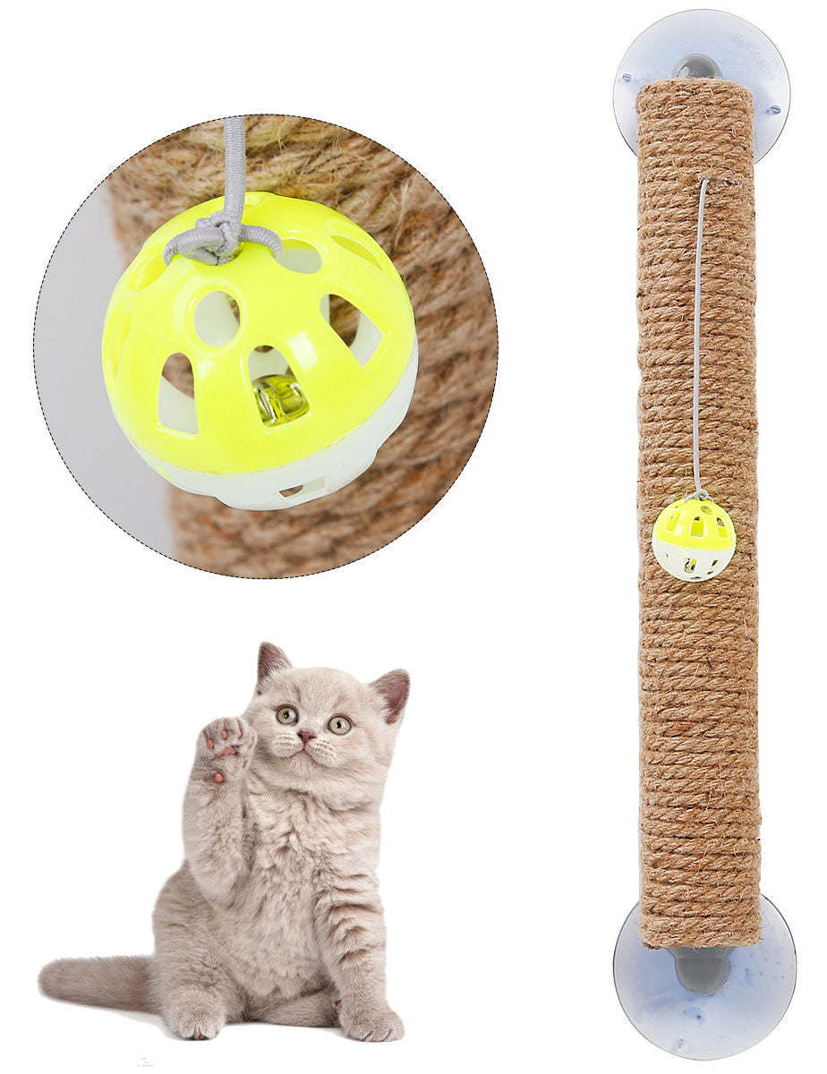 Pet Life 'Stick N' Claw' Sisal Rope and Toy Suction Cup Stick Shaped Cat Scratcher - Renee Lane Company