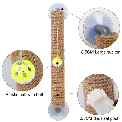 Pet Life 'Stick N' Claw' Sisal Rope and Toy Suction Cup Stick Shaped Cat Scratcher - Renee Lane Company