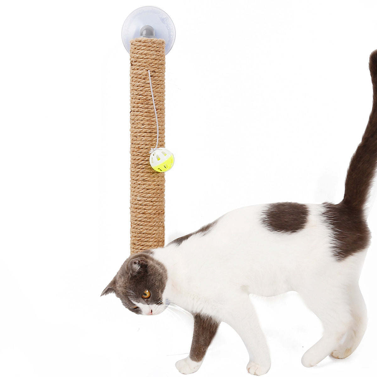 Pet Life 'Stick N' Claw' Sisal Rope and Toy Suction Cup Stick Shaped Cat Scratcher - Renee Lane Company