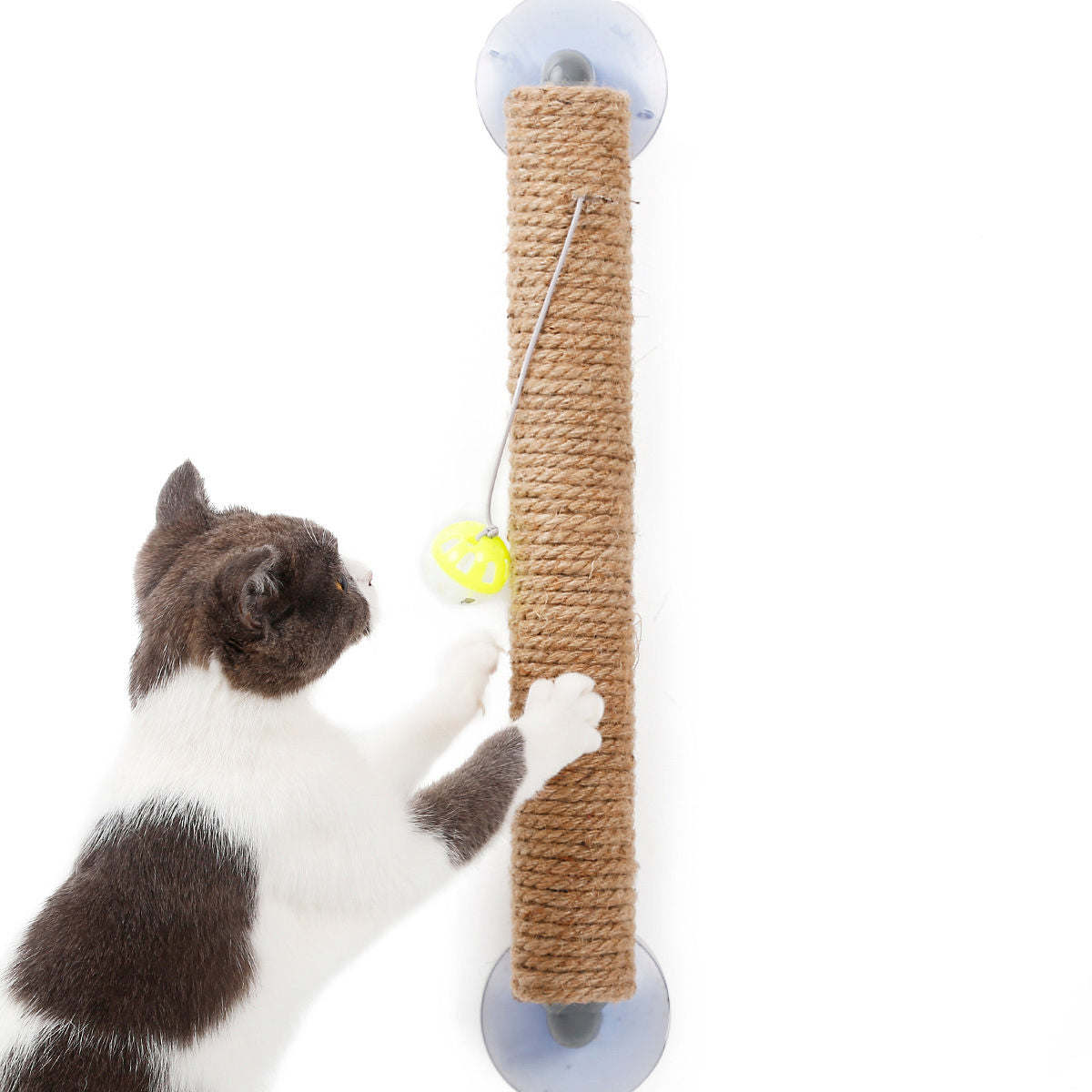 Pet Life 'Stick N' Claw' Sisal Rope and Toy Suction Cup Stick Shaped Cat Scratcher - Renee Lane Company