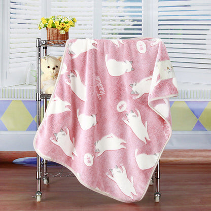 Pet Quilt Warm Blanket Coral Fleece Antifreeze Autumn And Winter Pets - Renee Lane Company