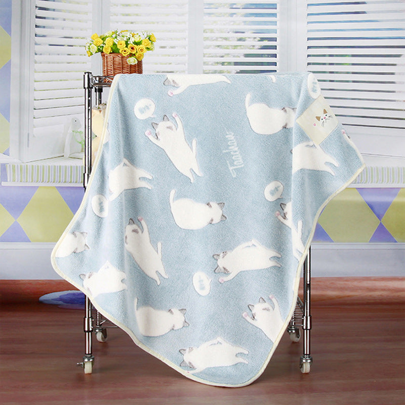 Pet Quilt Warm Blanket Coral Fleece Antifreeze Autumn And Winter Pets - Renee Lane Company