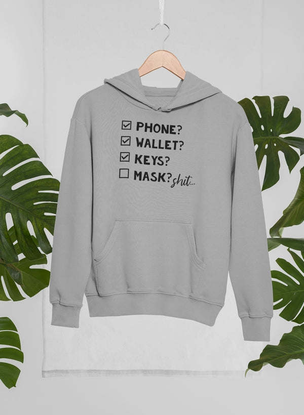 Phone Wallet Keys Mask Checklist Hoodie - Renee Lane Company