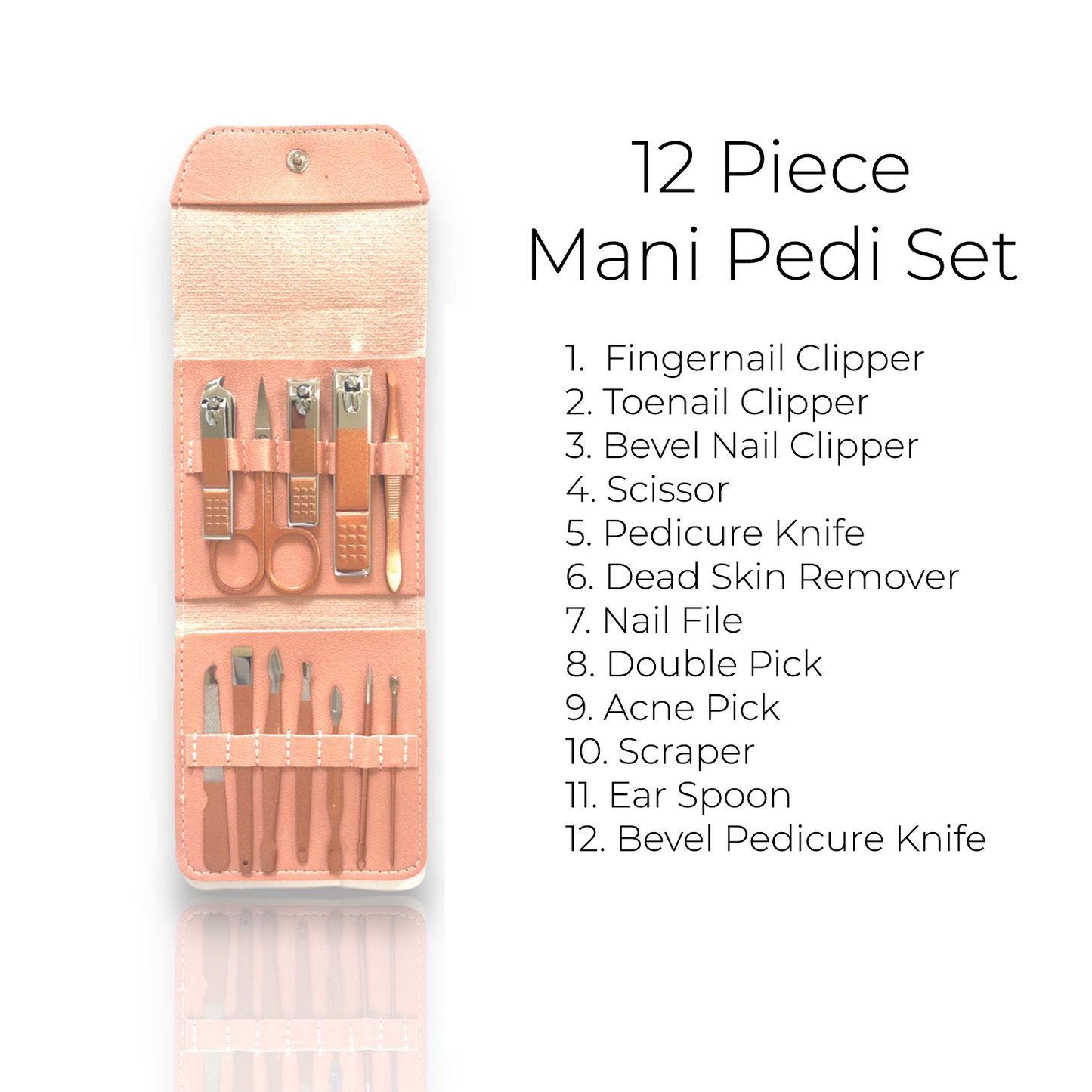 Pink 12 Piece Nail Care Set - Renee Lane Company