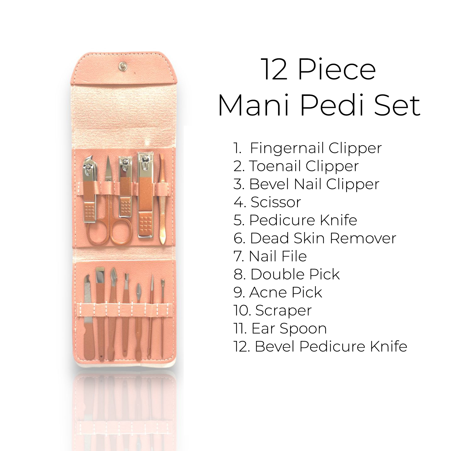 Pink 12 Piece Nail Care Set - Renee Lane Company