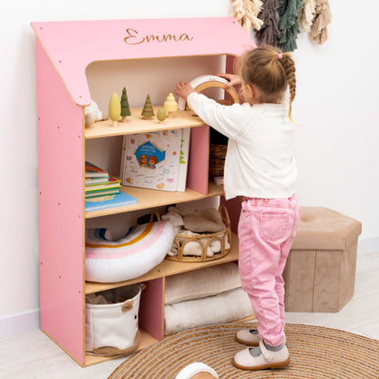 Pink Dollhouse Bookcase - Renee Lane Company