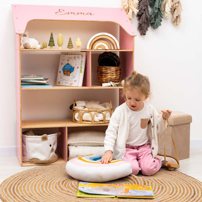 Pink Dollhouse Bookcase - Renee Lane Company