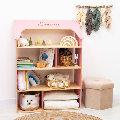Pink Dollhouse Bookcase - Renee Lane Company