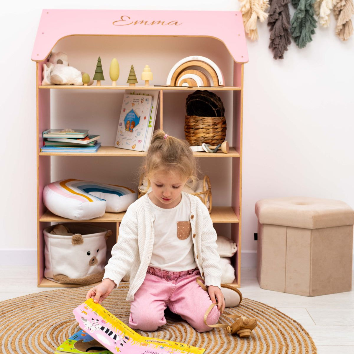 Pink Dollhouse Bookcase - Renee Lane Company