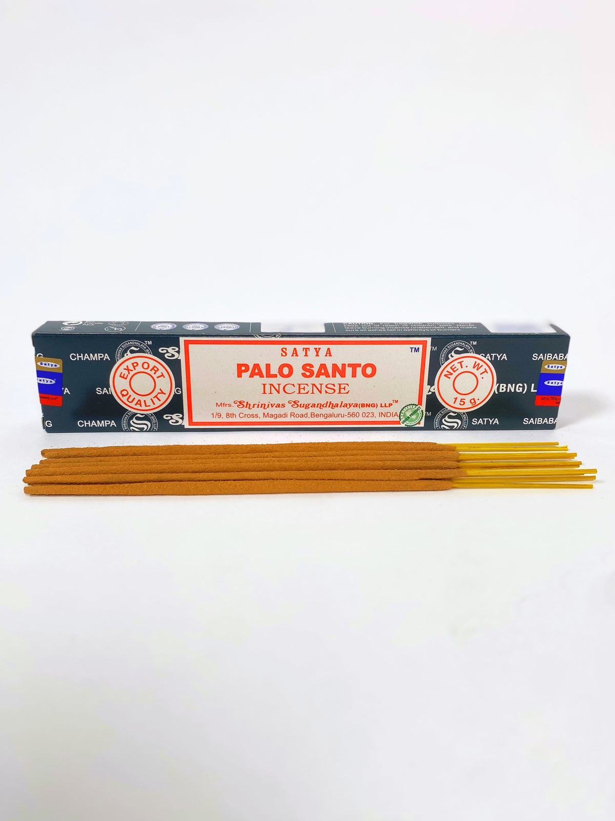 Satya Palo Santo incense sticks, brown sticks with cardboard box