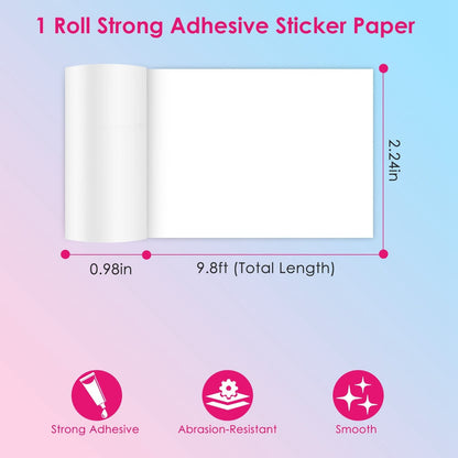 Pocket Wireless Thermal Printer Portable Mini Sticker Maker Machine Rechargeable Inkless Photo Printer for Printing Label Journal Study Notes Memo Photos - Renee Lane Company