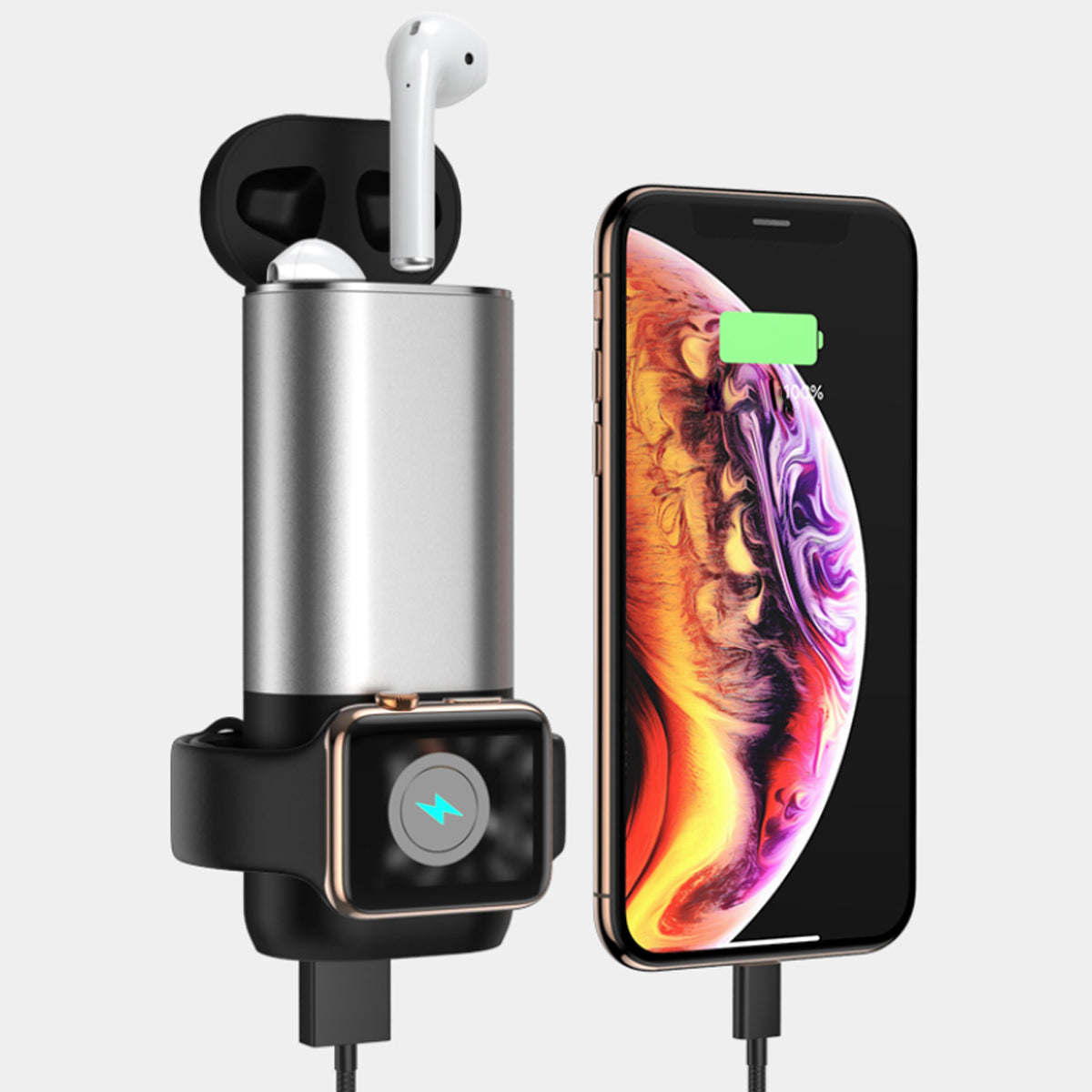 Porta 3 in 1 Wireless Charger For Apple Watch And Airpods Plus Phone - Renee Lane Company