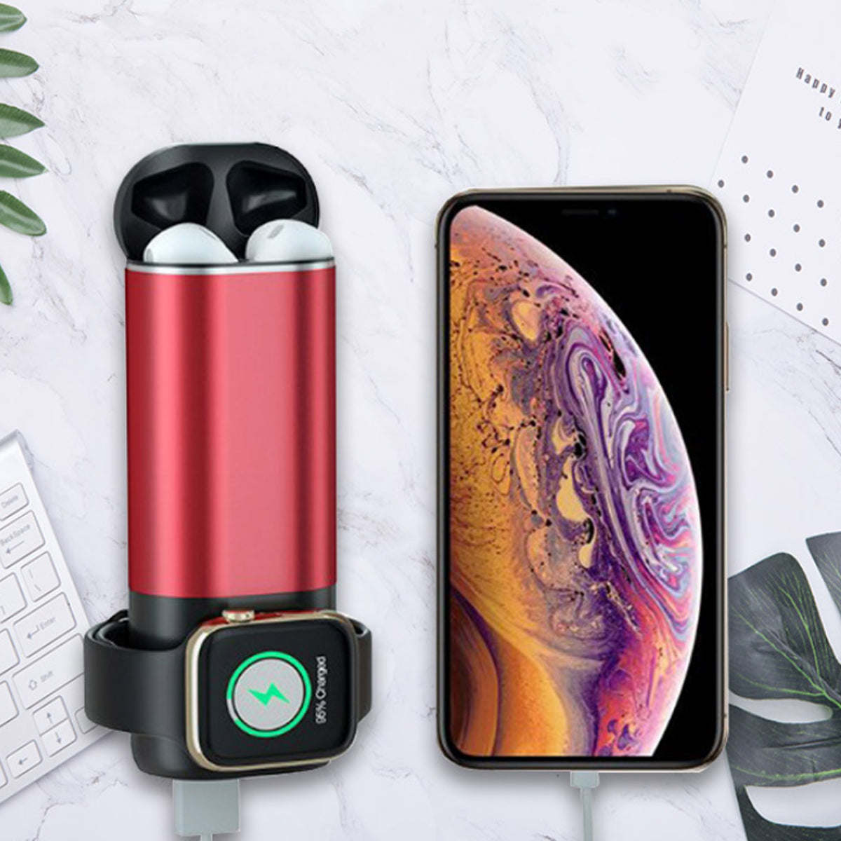 Porta 3 in 1 Wireless Charger For Apple Watch And Airpods Plus Phone - Renee Lane Company