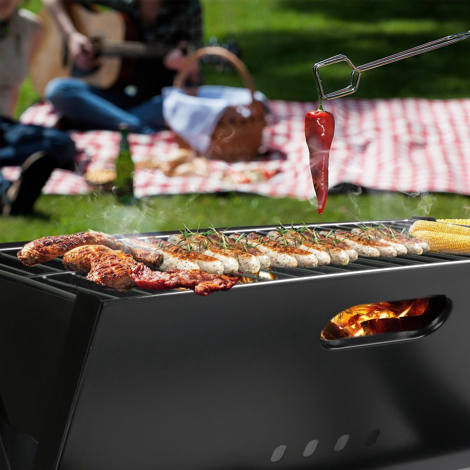 Portable BBQ Barbecue Grill Foldable Charcoal Grill Camping Garden Outdoor Travel - Renee Lane Company
