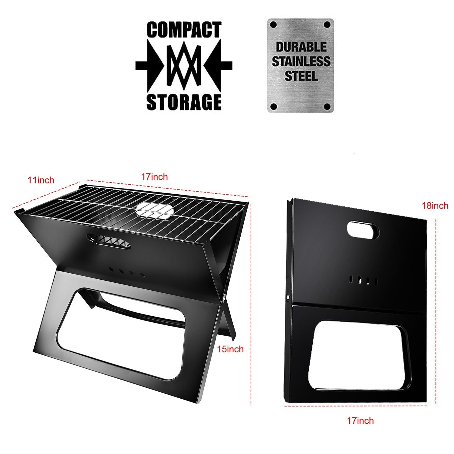 Portable BBQ Barbecue Grill Foldable Charcoal Grill Camping Garden Outdoor Travel - Renee Lane Company