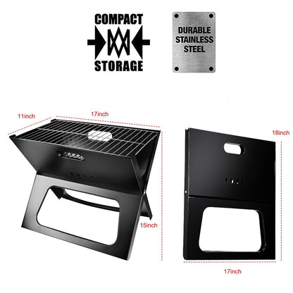 Portable BBQ Barbecue Grill Foldable Charcoal Grill Camping Garden Outdoor Travel - Renee Lane Company