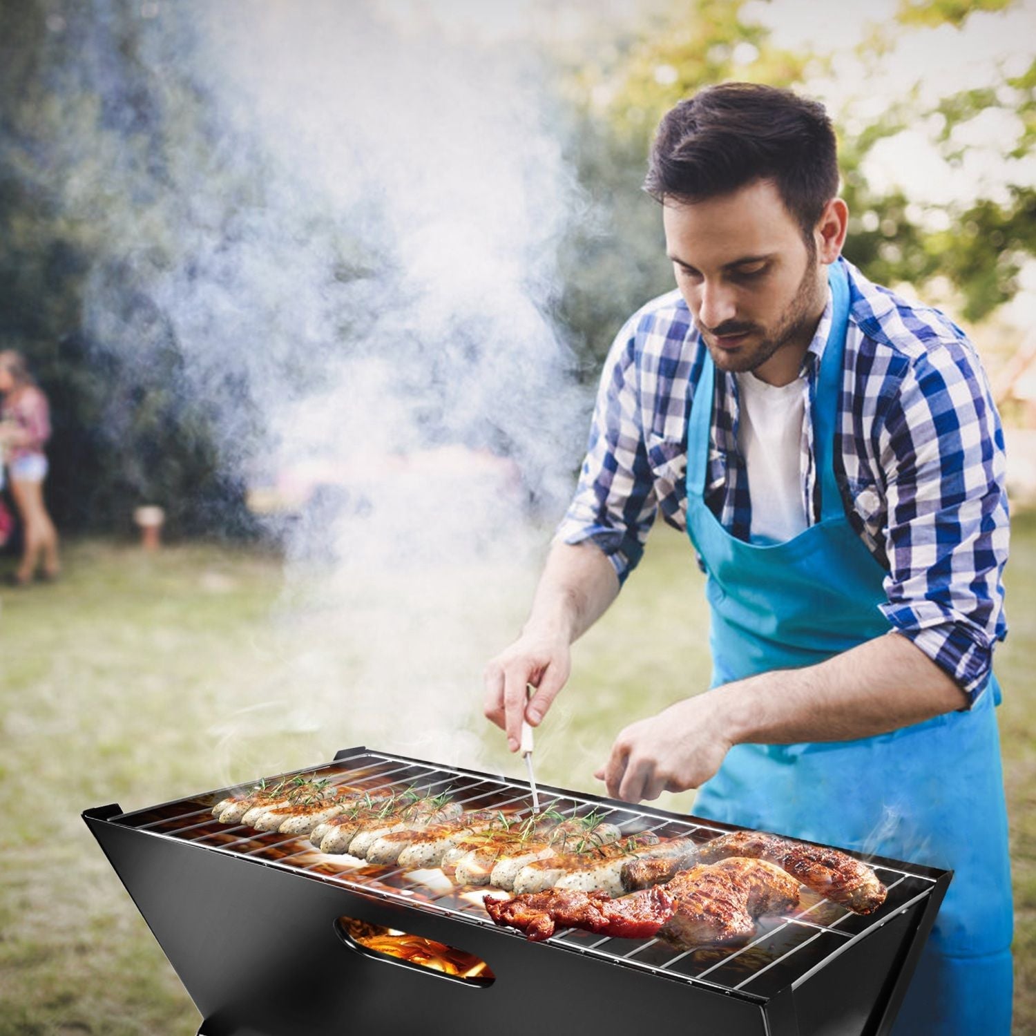 Portable BBQ Barbecue Grill Foldable Charcoal Grill Camping Garden Outdoor Travel - Renee Lane Company