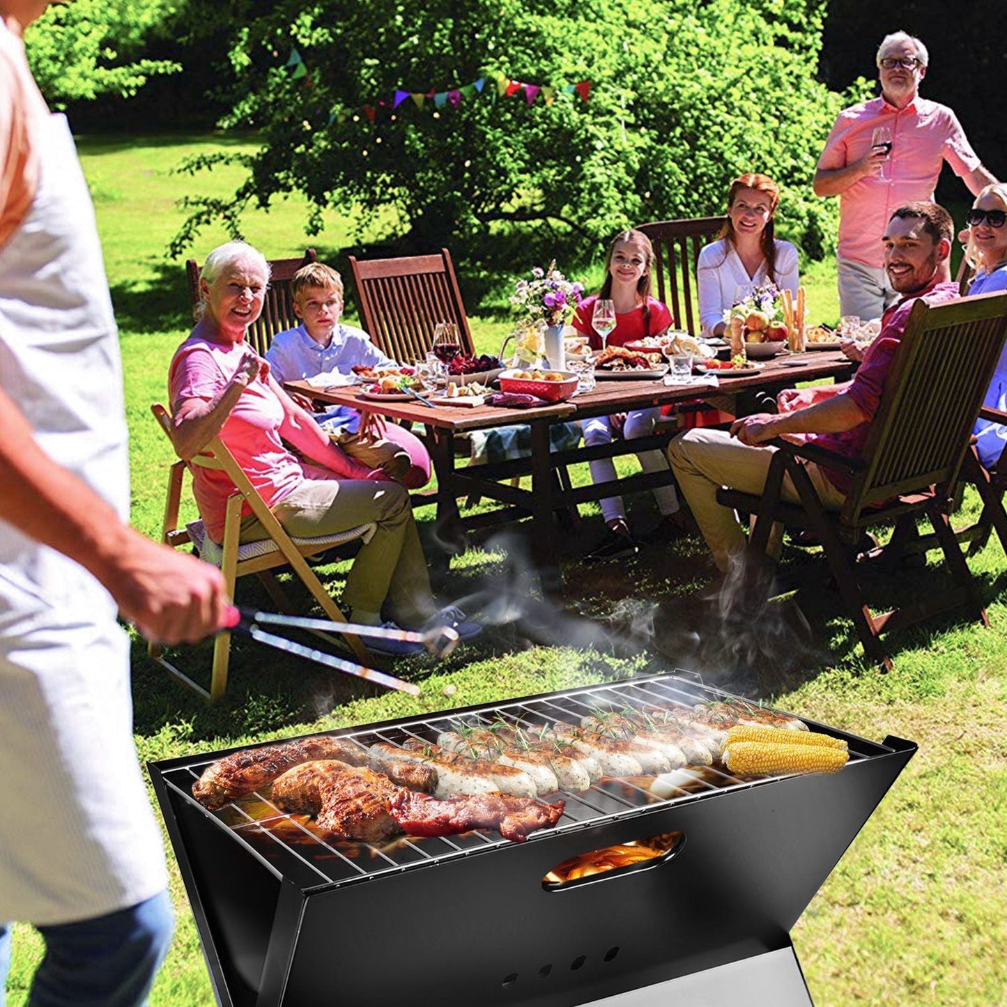 Portable BBQ Barbecue Grill Foldable Charcoal Grill Camping Garden Outdoor Travel - Renee Lane Company