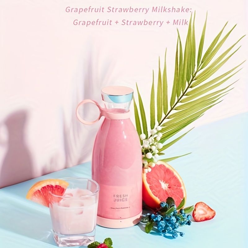 Portable Electric Juicer; Mini Household Wireless Charging Small Stirring Squeezing Water Juice Maker Juicer Cup 350ML - Renee Lane Company