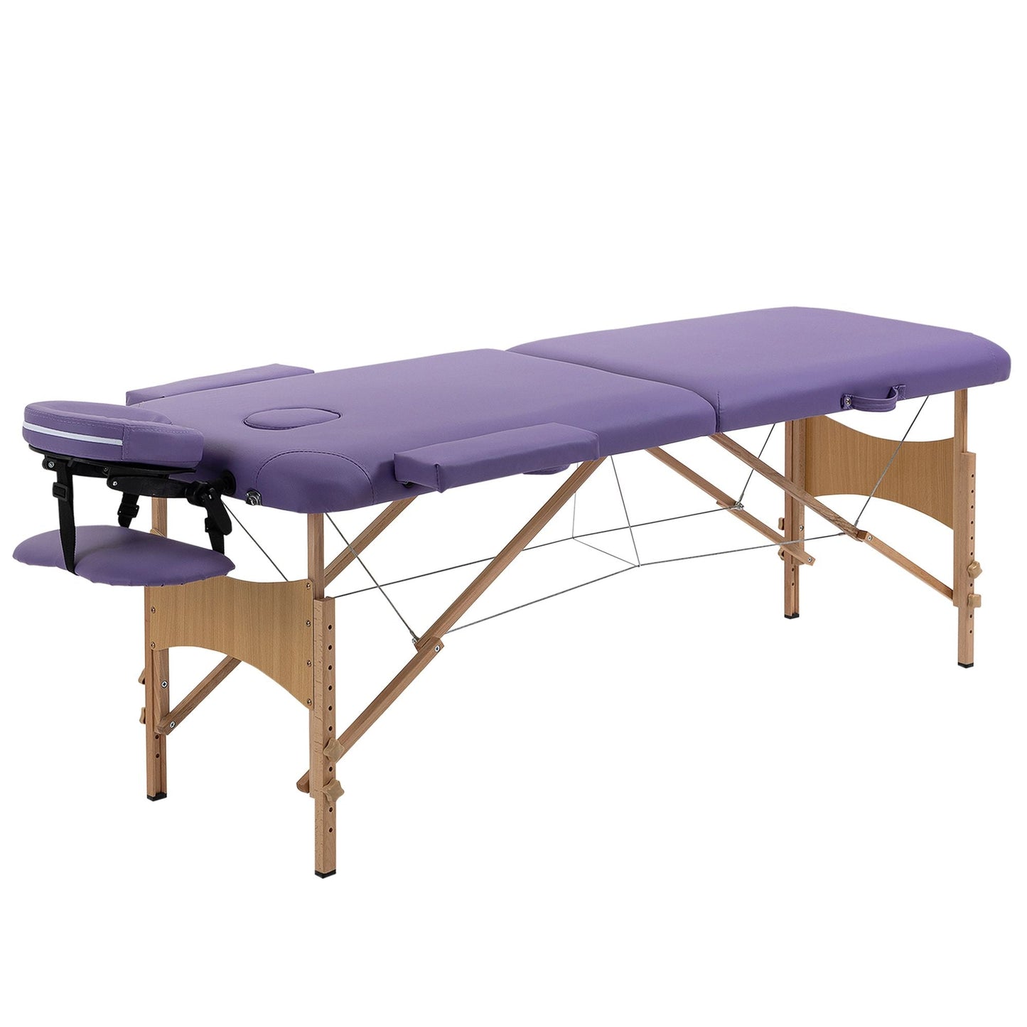 Portable Massage Table 72 Inch Adjustable Spa Bed Foldable Facial Couch with Carry Case Purple - Renee Lane Company