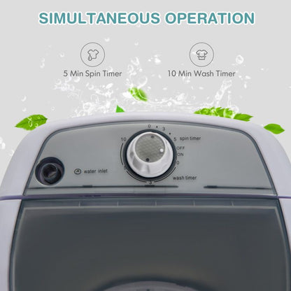 Portable Mini Washing Machine Semi-Automatic Washer and Spinner Combo with Single Tub - Renee Lane Company