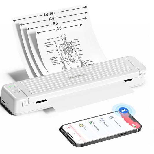 Portable Printer Heat Transfer Printer P831 Supports 8.5 x 11 A4 Regular Copy Paper Wireless Bluetooth for Phone Tablet Portable Printers Wireless for Travel Home Use - Renee Lane Company