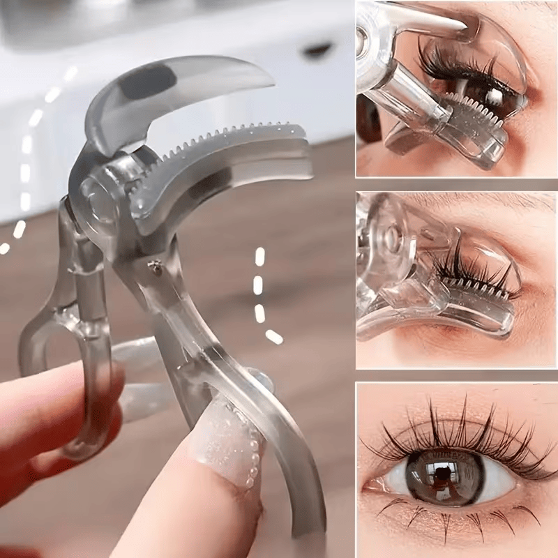 Portable wide-angle eyelash curler with built-in comb - suitable for all eye shapes, easy to use, battery-free, ideal for beginners - Renee Lane Company