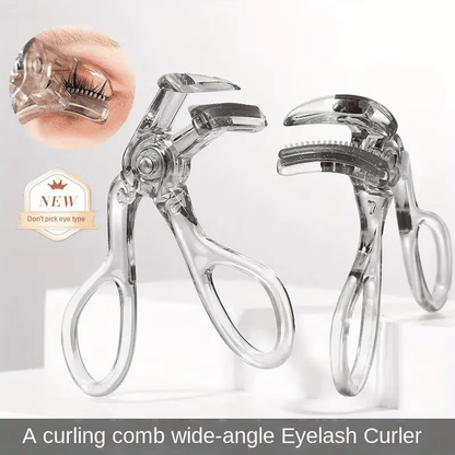 Portable wide-angle eyelash curler with built-in comb - suitable for all eye shapes, easy to use, battery-free, ideal for beginners - Renee Lane Company