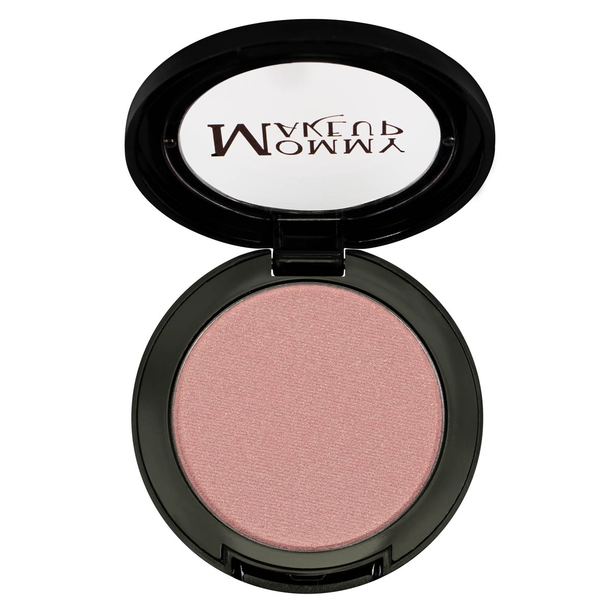 Eyes and cheeks powder compact, open with rose-pink shimmer pan