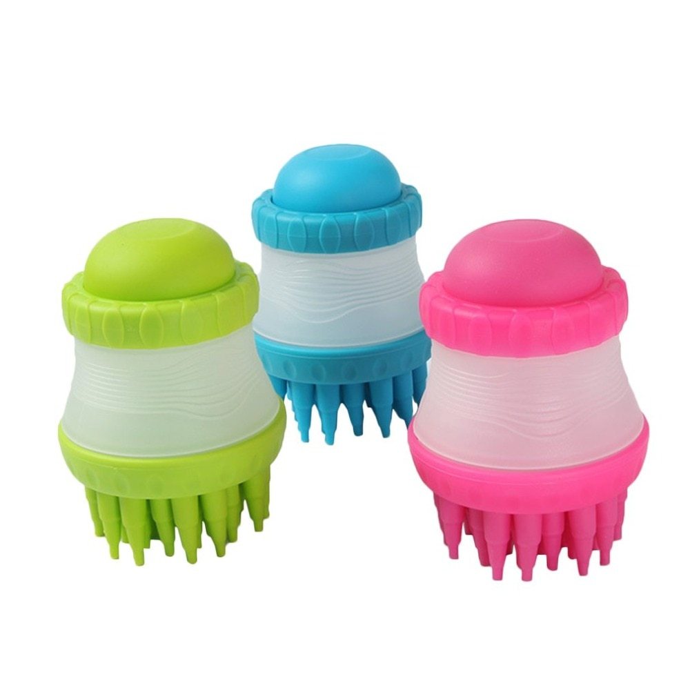 Practical Design Multifunctional Pets Scrub Buster Soft Silicone Dog Washing Brush Built-in Shampoo Reservoir - Renee Lane Company