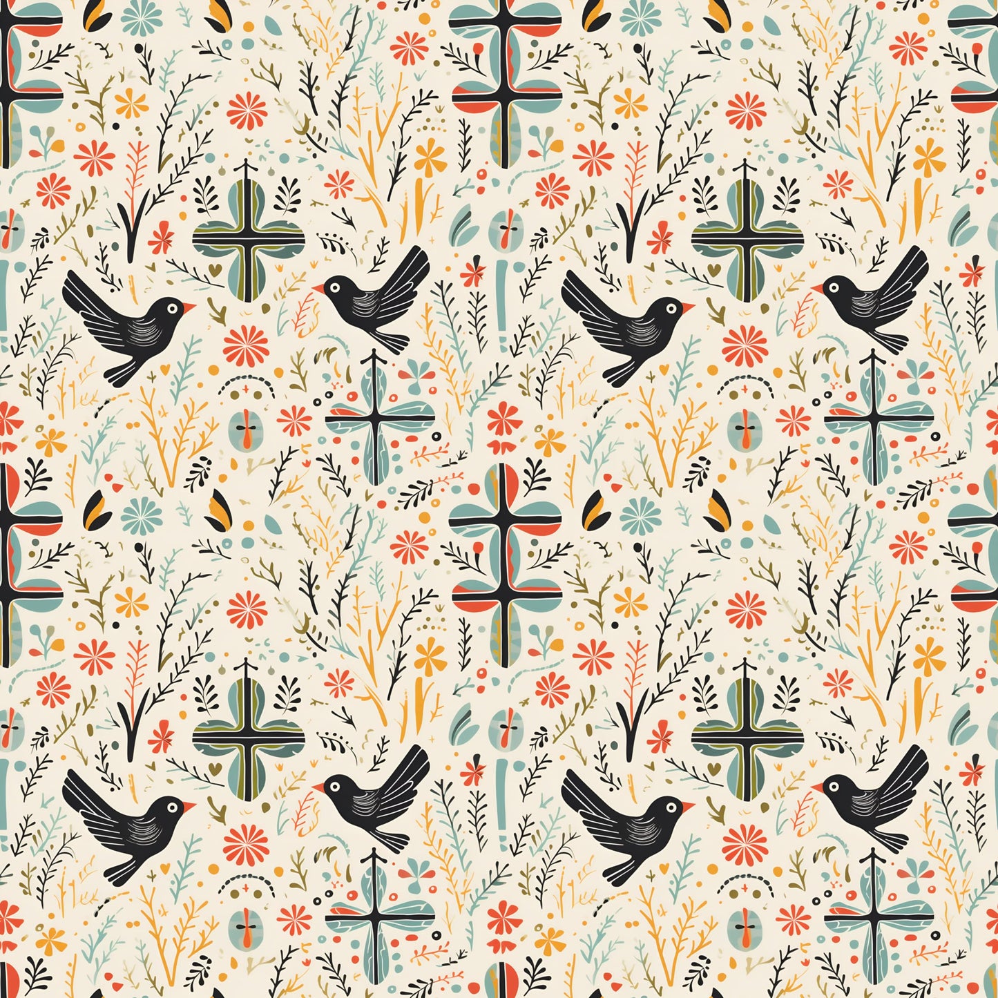 Premium Christian Wrapping Paper (3 Pcs) - Symbols Printed of Cross and Dove Birds Gift Wrapping Paper - Religious Gift Wrap Paper for Baptism First Holy Communion Nativity and Other Occasions - Renee Lane Company