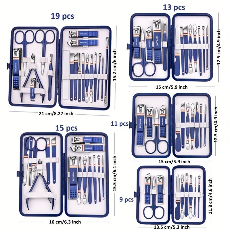 Premium Manicure Set - Stainless Steel Toe & Finger Nail Clippers, Files & Cutters - Perfect for Men & Women! - Renee Lane Company