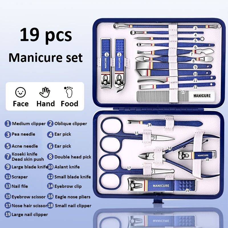 Premium Manicure Set - Stainless Steel Toe & Finger Nail Clippers, Files & Cutters - Perfect for Men & Women! - Renee Lane Company