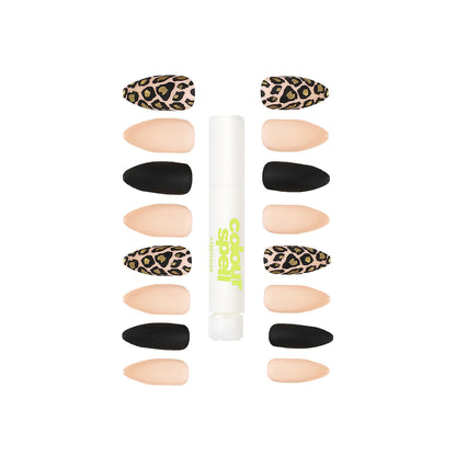 Press On Nails & Glue - Stiletto Cheetah - Renee Lane Company