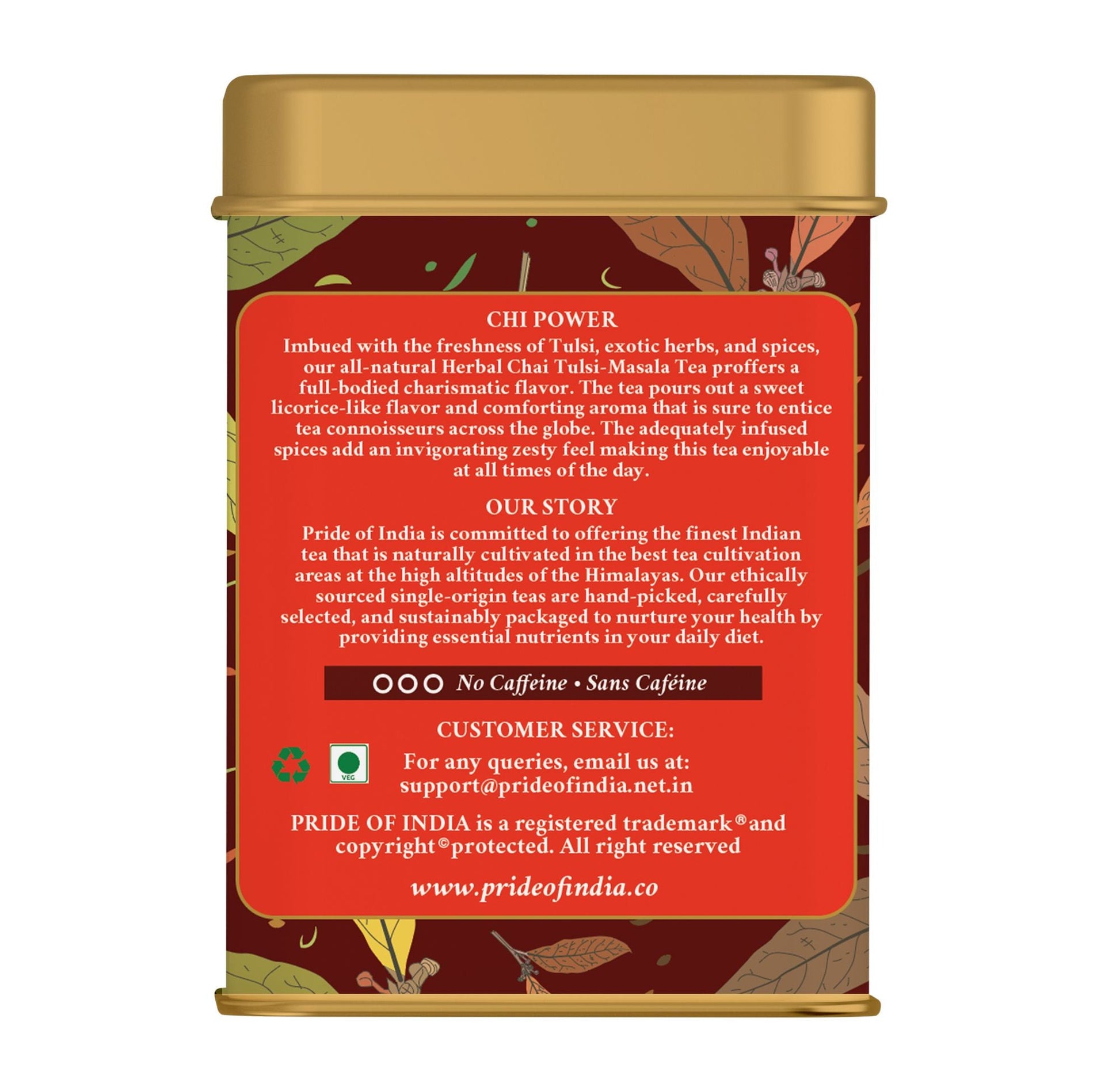 Pride Of India Herbal Chai (Comforting Spiced Tea), 15 Tea Bags - Renee Lane Company