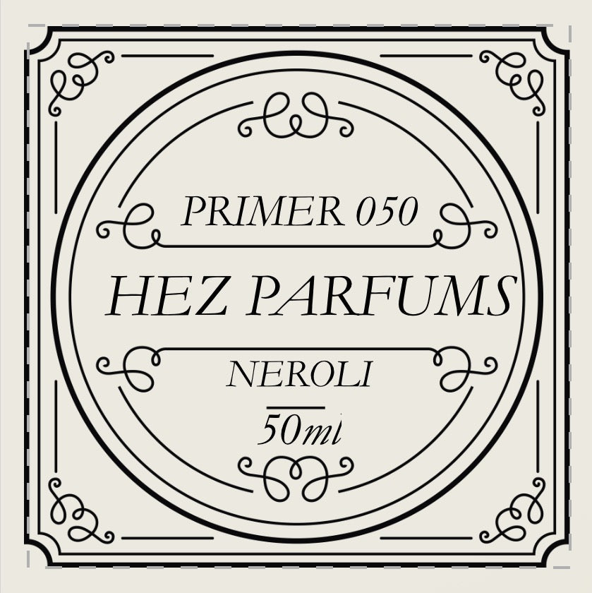 Neroli fragrance enhancer label, 50 ml, ornate typography