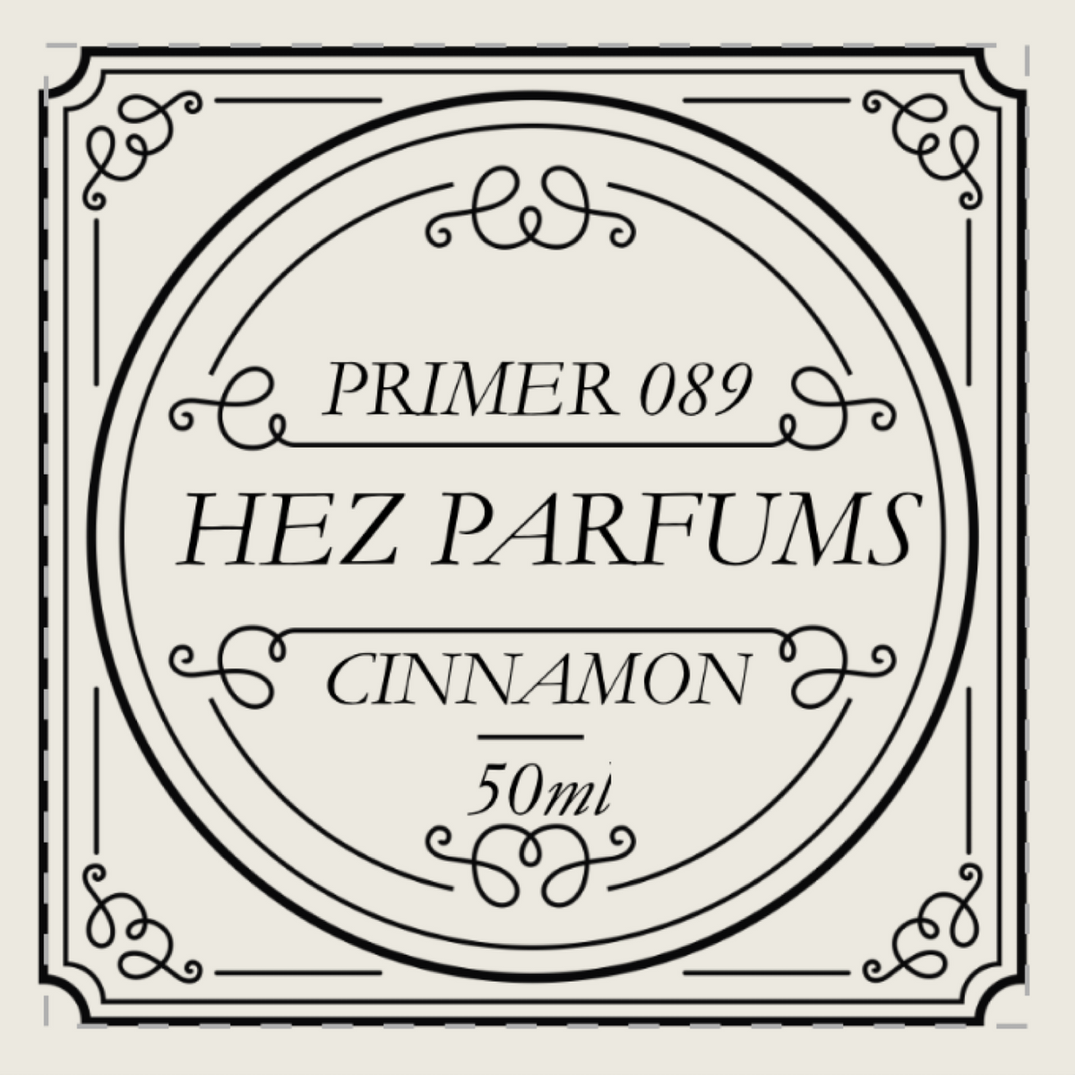 Fragrance enhancer label: PRIMER 088, CINNAMON, 50 ml, HEZ PARFUMS