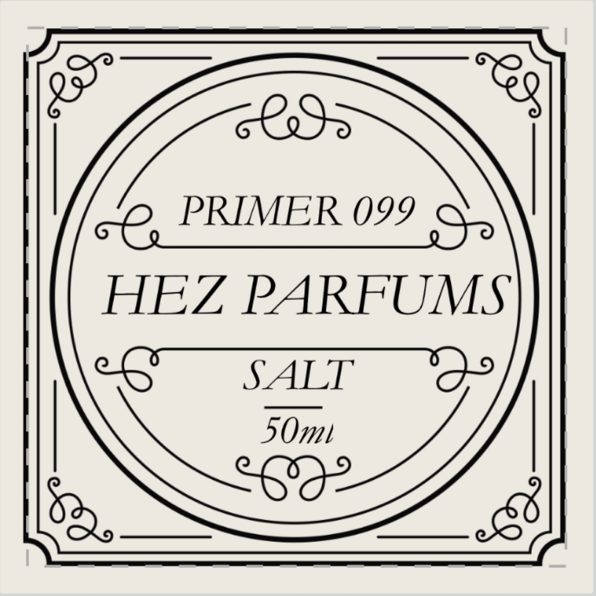 Fragrance enhancer label: PRIME 099 SALT, HEZ PARFUMS, 50ml