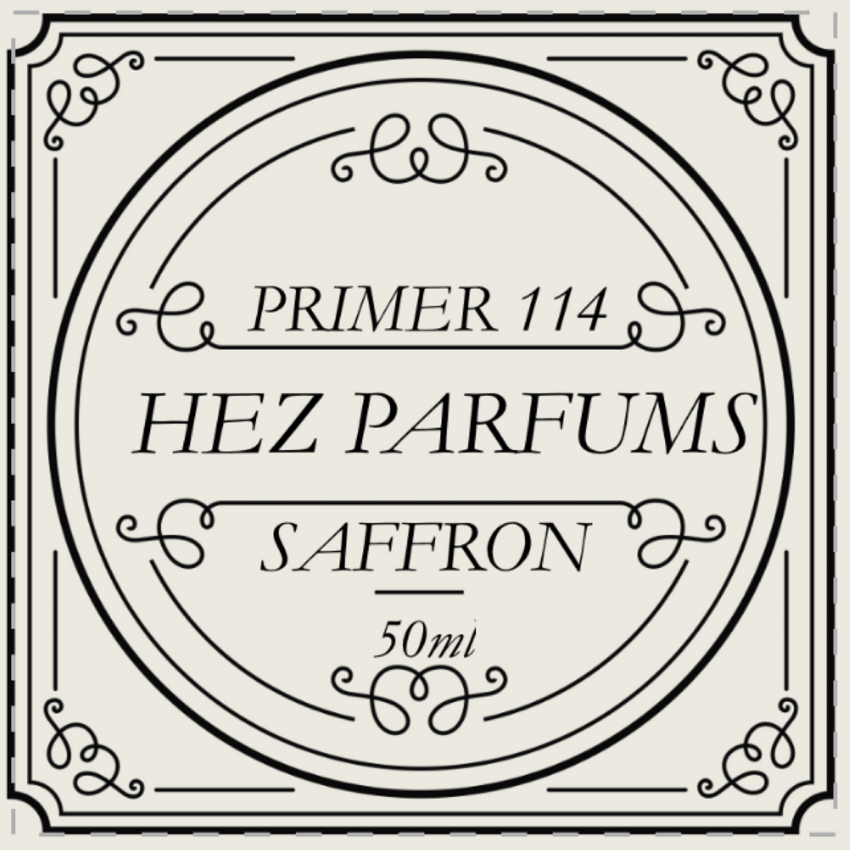 Fragrance enhancer label, Primer 114 Saffron 50 ml
